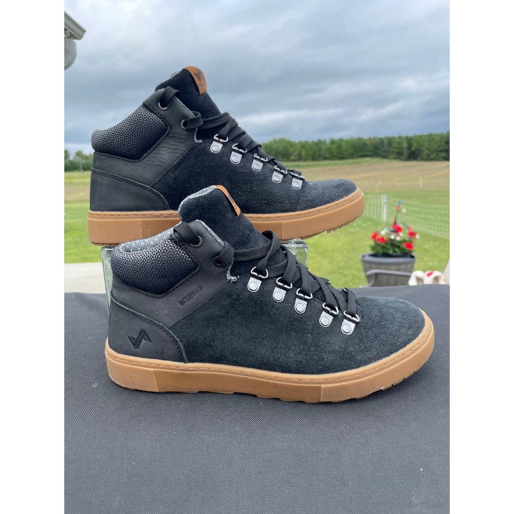 Forsake Lucie Mid Waterproof Hiking Boots Women 8 Black Suede Gum Sole
